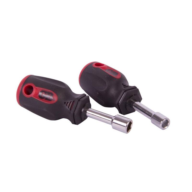 Juego de 2 piezas de punta magnética tipo tuerca Stubby Gardner Bender, tamaños de 1/4 y 5/16 pulgadas - NSS