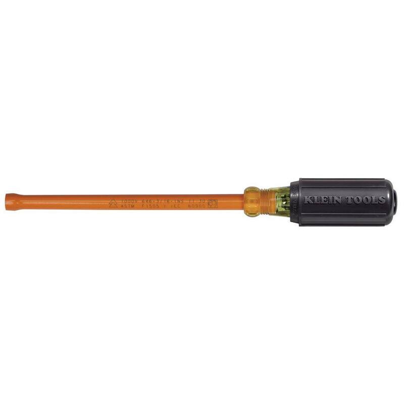 Herramienta de inserción aislada de 3/16 pulgadas con eje hueco de 6 pulgadas y mango con agarre acolchonado - 646-3/16-INS