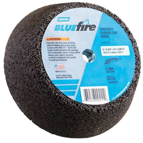 Rueda de esmerilado de copa cónica Norton Abrasives, ZA, 6 pulgadas de diámetro - 66253198586
