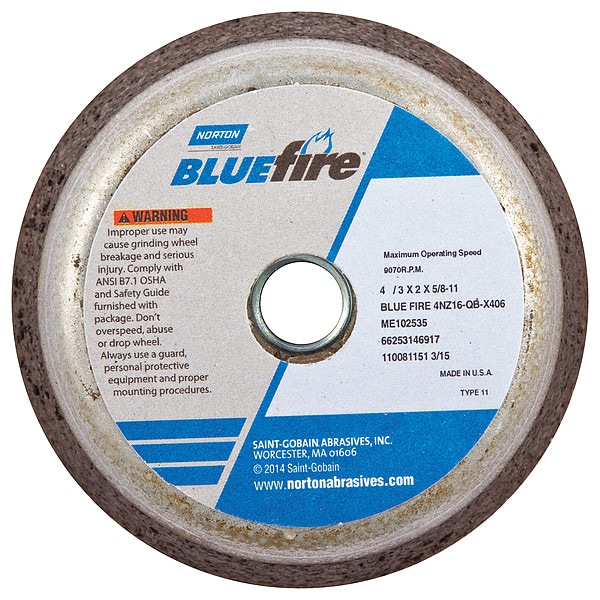 Rueda cónica Norton Abrasives, Tipo 11, Diámetro facial de 4 pulgadas - 66253146917
