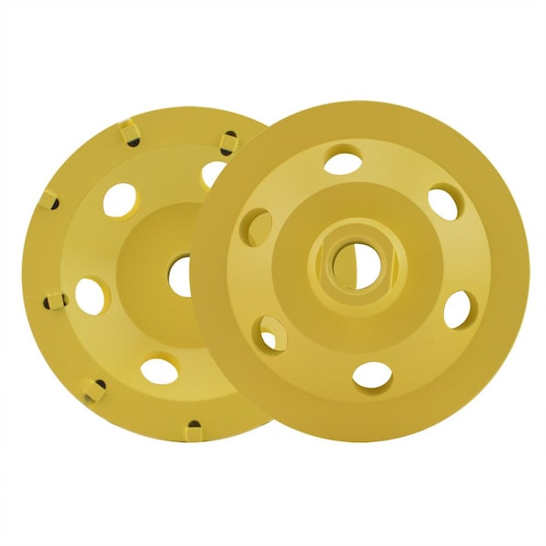 Rueda de molienda de copa de diamante segmentada de doble fila Specialty Diamond de 4 pulgadas con 9 PCD - 4PCDCW