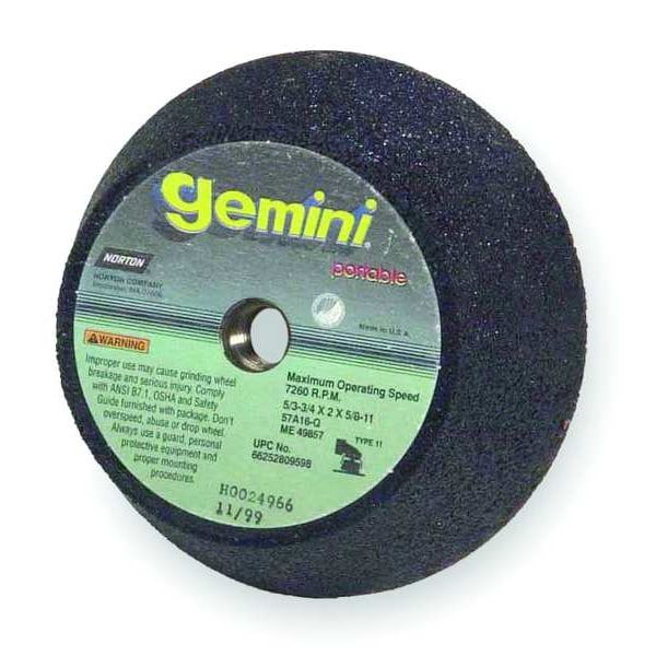 Rueda con taza cónica Norton Abrasives de 6" de diámetro, 2" de grosor y 5/8" de arbor - 66252809600