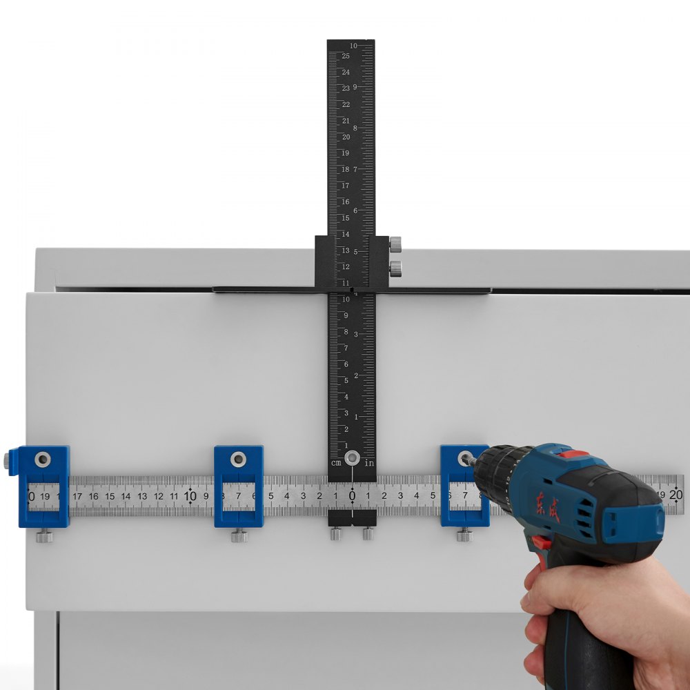 VEVOR Cabinet Hardware Jig, Aluminum Alloy and Stainless Steel Cabinet Handle Jig with Center Punch, Adjustable Cabinet Hardware Template for Installation of Door Drawer Front Knobs Handles and Pulls - JJWJJJLHJBXGFDUYKV0