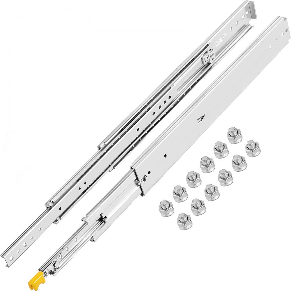 VEVOR Heavy Duty Drawer Slides 36" Length, Locking Drawer Slides 500lbs Load Capacity Long Full Extension Drawer Slide 1 Pair Side Mount Ball Bearing Drawer Glides Push to Open Drawer Runners Rail - CTDG36YC500B00001V0