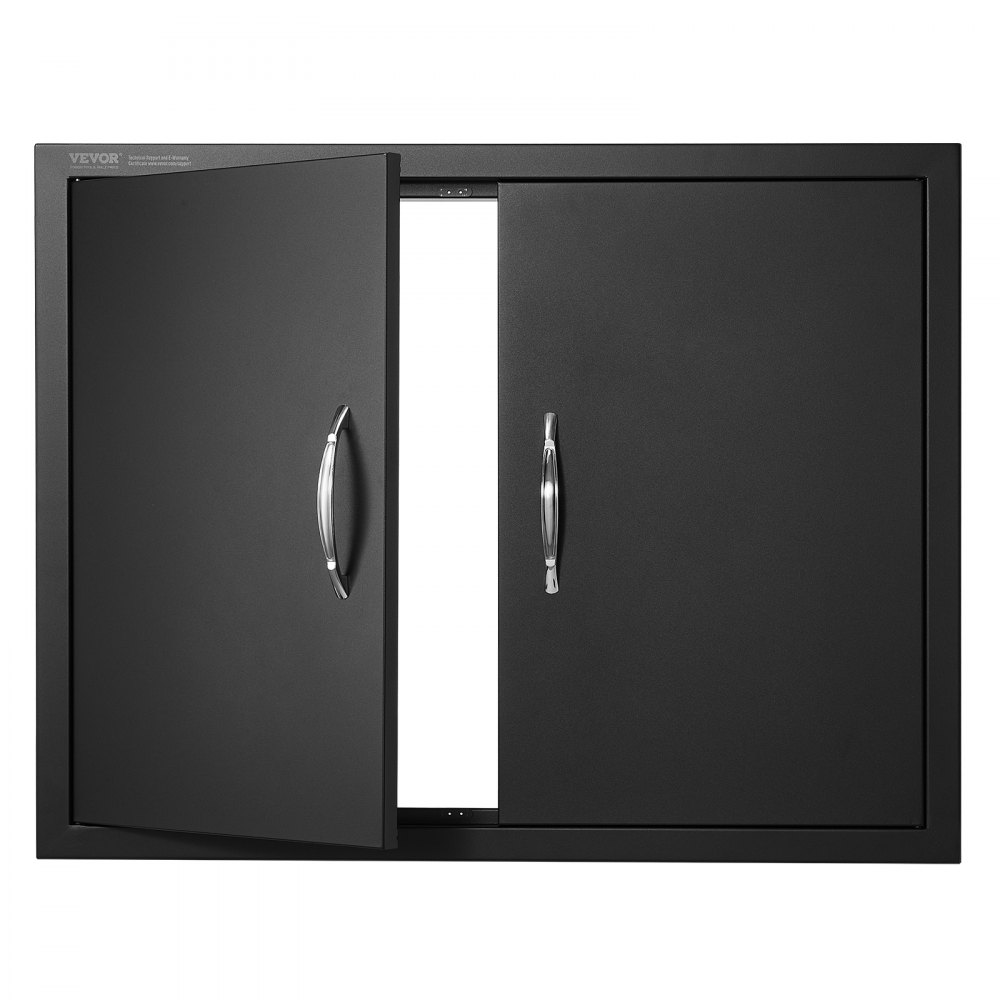 VEVOR BBQ Access Door, 31W x 24H Inch Double Outdoor Kitchen Door, Cold Plate Flush Mount Door, Wall Vertical Door with Handles, for BBQ Island, Grilling Station, Outside Cabinet - SMMBSCJMHS31CL51JV0
