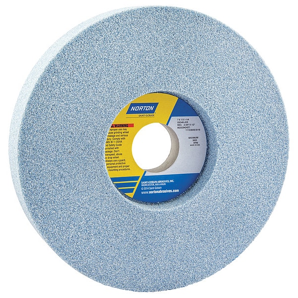 Norton Abrasives Rueda de Rectificado Avellanada, 1/paquete, 7x1x1.25, Paquete de 5 - 66252942427