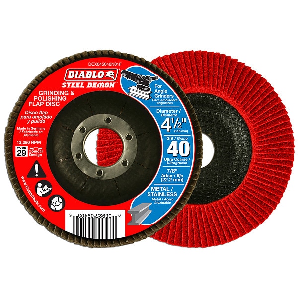 Disco de Lija/Pulido Diablo, 4-1/2", 40G - DCX045040N01F
