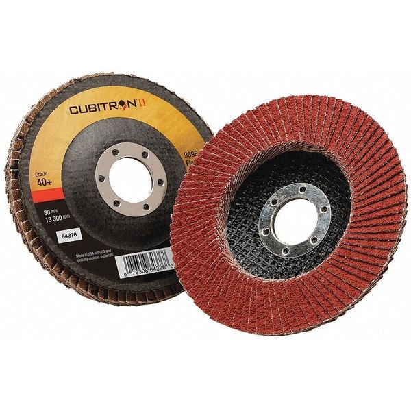 Disco de aletas Cubitron de 3M, Tipo 27, 4-1/2" dia., 40 grano - 7100104939