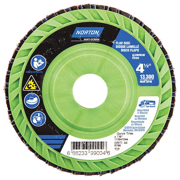 Disco de láminas Norton Abrasives, 4 1/2 pulgadas x 40 grano, 7/8 - 66623399004