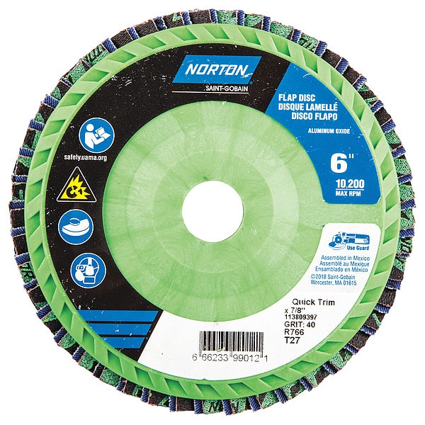 Disco de láminas Norton Abrasives, 6 pulgadas x 40 Granos, 7/8 - 66623399012.