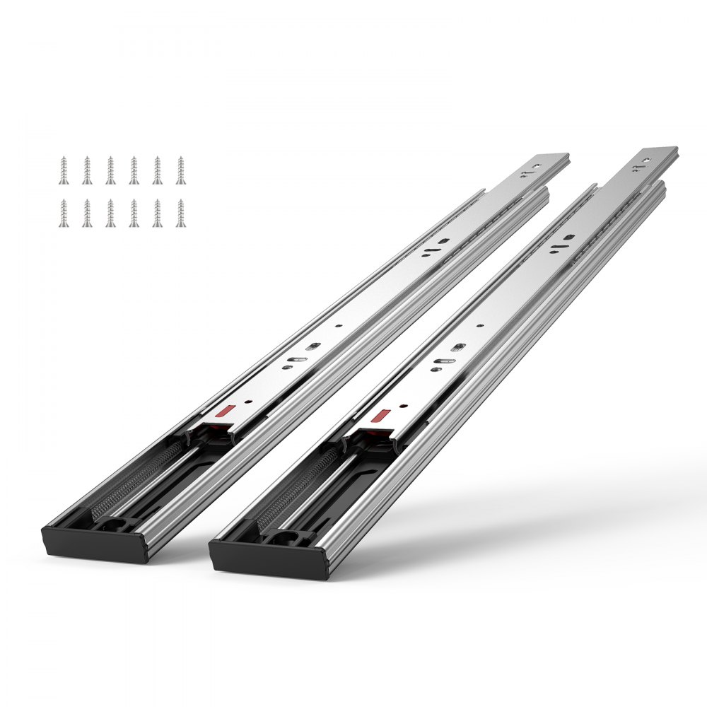 VEVOR 6 Pairs of 16 Inch Drawer Slides Side Mount Rails, Heavy Duty Full Extension Steel Track, Soft-Close Noiseless Guide Glides Cabinet Kitchen Runners with Ball Bearing, 100 Lbs Load Capacity - CZCJCTDG100LCQ258V0