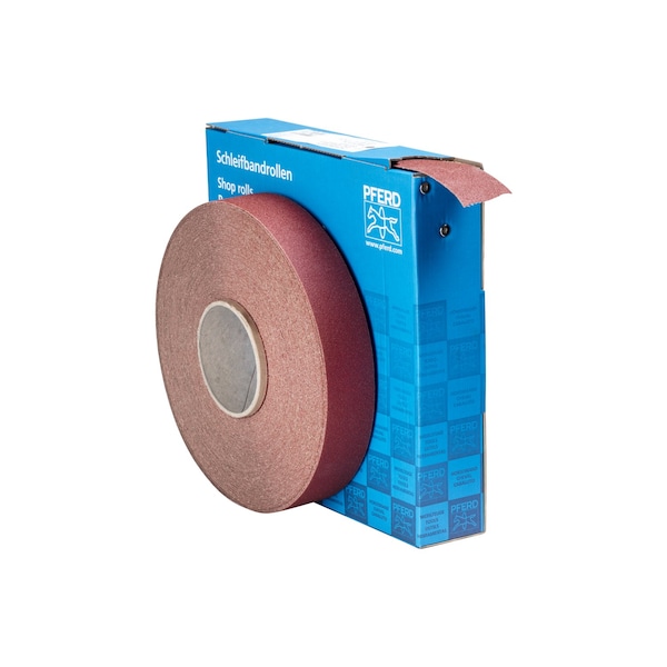Rollo de Taller Pferd de 1-1/2" - Alta resistencia Resina/Resina - Rollo de 50 yardas - Óxido de Aluminio - 80 Granos - 47167