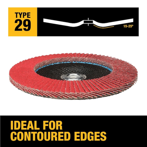 Disco de aletas Dewalt 7" x 5/8"-11 40G T29 XP CER FLAP DISC - DWA8286H