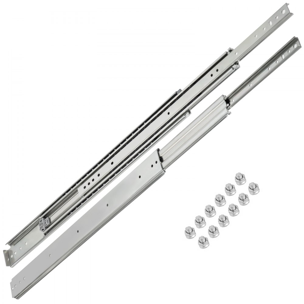 VEVOR Drawer Slides, 1 Pair 22 Inch Heavy Duty Drawer Slides, Ball Bearing Side Mount Drawer Hardware Slides, 500 LBS Load Capacity 3-Section Full Extension Drawer Slides for Smooth Slide, Less Noise - CTDGBYCW50022Q18YV0