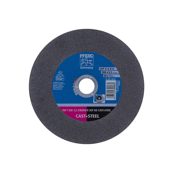 Pferd 20" x 3/16" Rueda de corte, 1" A.H. - R - ZIRKON SGP HD CAST+STEEL - 66045