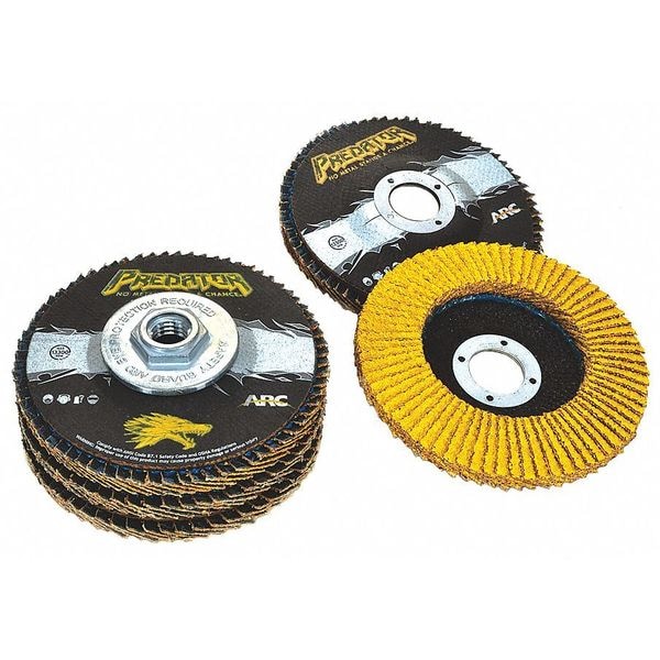 Disco de láminas de fibra de vidrio Arc Abrasives PREDATOR de Borda Dura de 5" x 5/8"-11, 120 Grit - 71-10837AF