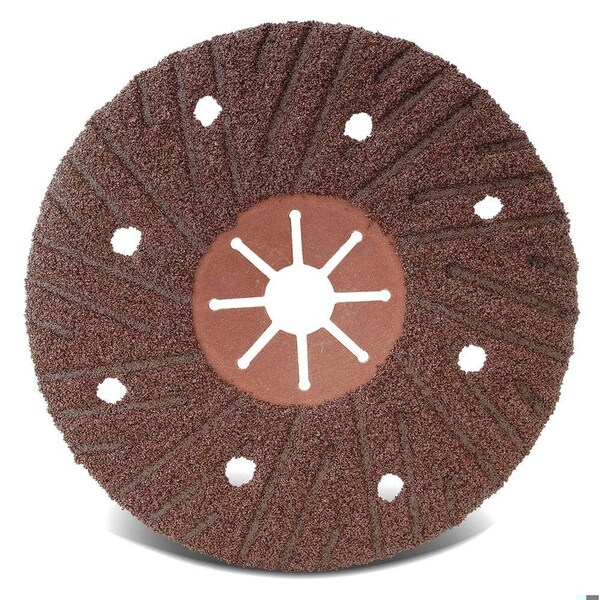 Disco de centro deprimido recubierto abrasivo semirrígido económico Cgw Abrasives Tipo 29 plano, de 7 pulgadas de diámetro, grano 36, grado medio - 36237.