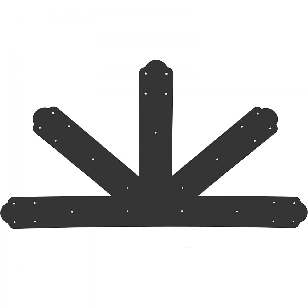 VEVOR Gable Plate, Black Powder-Coated Truss Connector Plates, 12:12 Pitch Gable Bracket, 4 mm / 0.16" Steel Truss Nail Plates, Decorative Gable Plate with Bolts for Wooden Beam Use - DZHWLJ1212RG1EVQ2V0