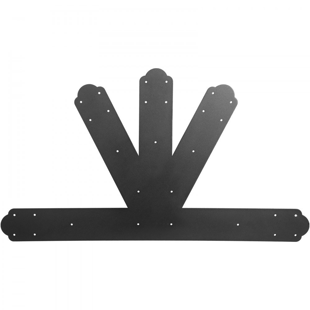 VEVOR Gable Plate, Black Powder-Coated Truss Connector Plates, 6:12 Pitch Gable Bracket, 4 mm / 0.16" Steel Truss Nail Plates, Decorative Gable Plate with Bolts for Wooden Beam Use - DZHWLJ612V4EY3DTFV0