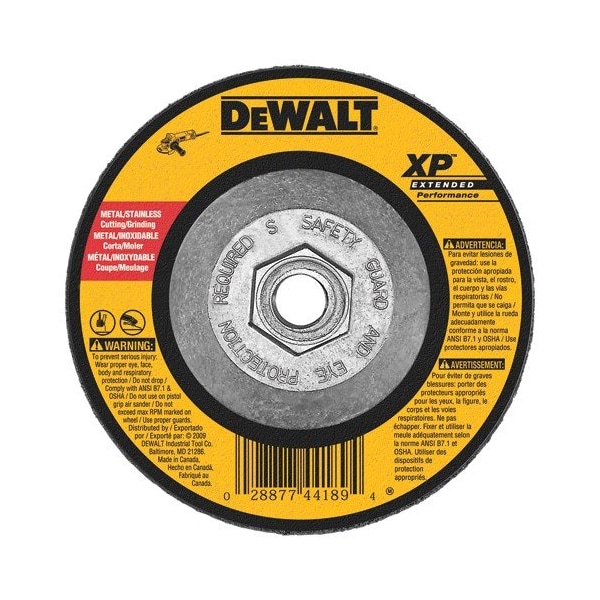Zirconia abrasiva enlazada Dewalt, 6 pulgadas x 1/4 pulgadas x 5/8 pulgadas -11 - DW8821