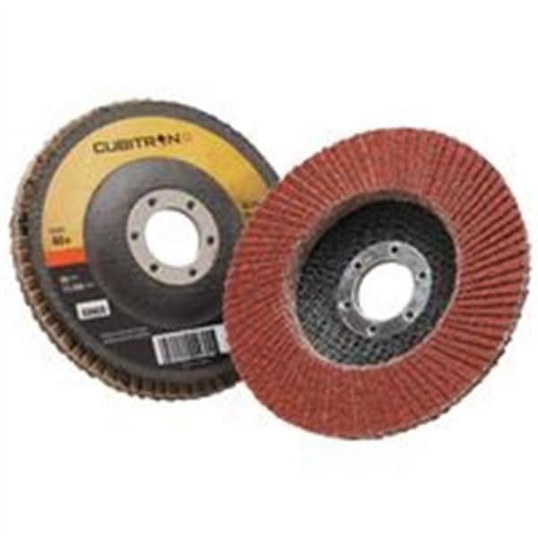 3M Abrasivos 3M Abrasivo 405-051141-55605 Disco de láminas Cubitron II 967A; 4.5 pulg.; 40 granos; 0.88 pulg. Arbor; 13; 300 RPM; Tipo 27 - 405-051141-55605