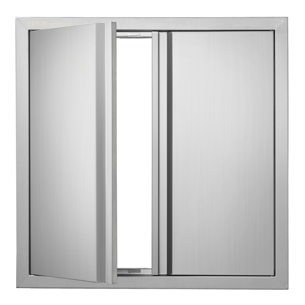 VEVOR BBQ Access Door, 24W x 24H Inch Double Outdoor Kitchen Door, Stainless Steel Flush Mount Door, Wall Vertical Door with Recessed Handles , for BBQ Island, Grilling Station, Outside Cabinet - SMABSCJMYS24Y71UBV0