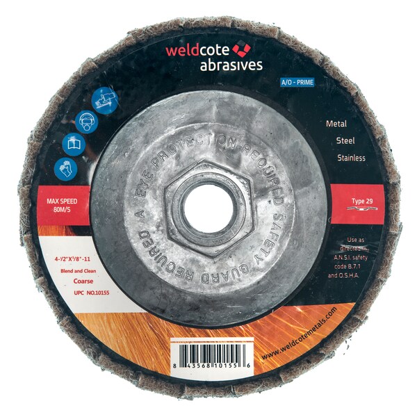 Disco de láminas Weldcote 4-1/2 X 5/8-11 T29 Mezcla y Limpieza Gruesa (Café) A-Prime - 10155