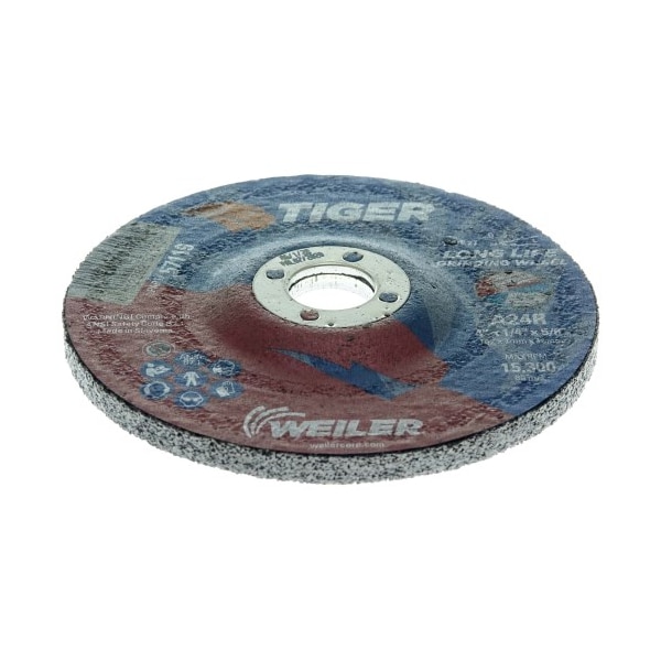 Weiler 4 pulgadas de diámetro, 1/4 pulgada de grosor, tamaño de orificio del eje de 5/8 pulgadas, óxido de aluminio - 57119.