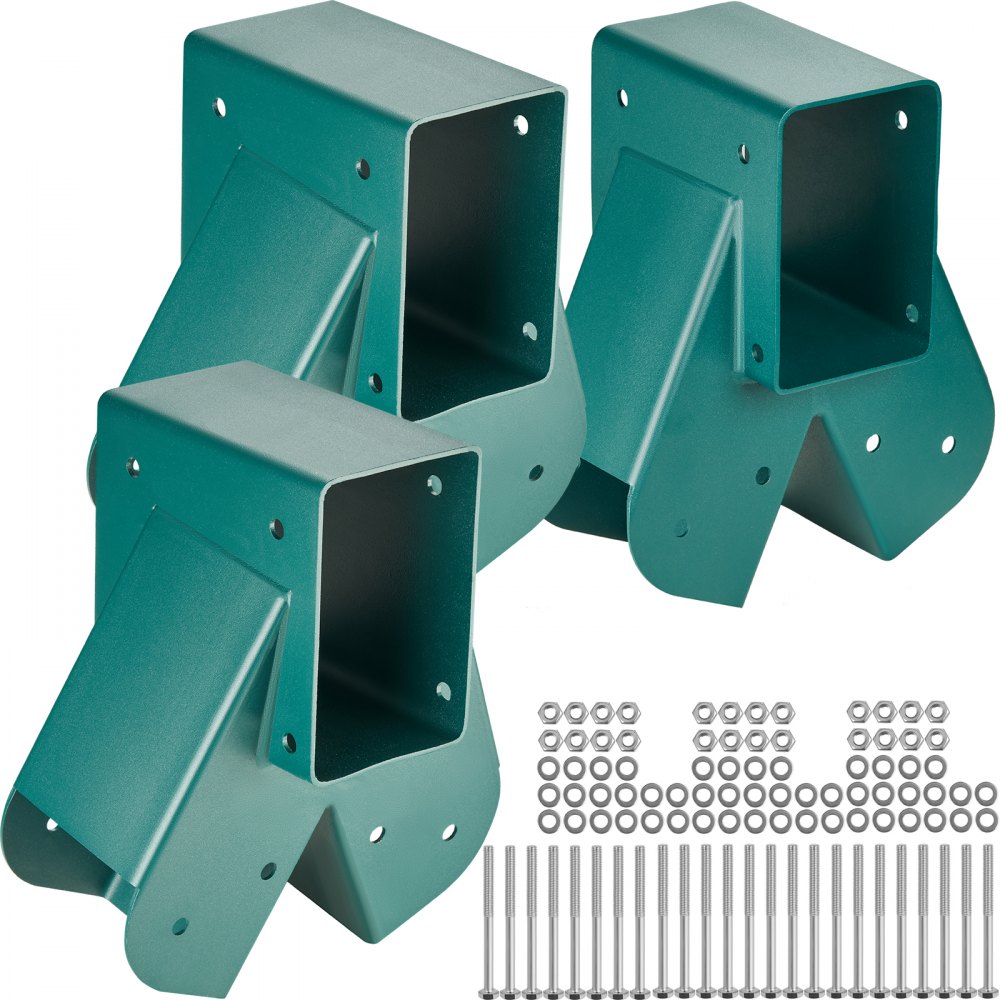 VEVOR A-Frame Middle Swing Set Brackets, Heavy Duty Carbon Steel Swing Set Hardware with Mounting Hardware, DIY Swing Set Bracket Swing Set Kit for 4x4 Legs & 4x6 Beam, Green (3 Pcs) - QQZJ3PCSTG003VDH1V0