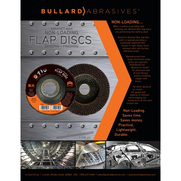 Bullard Abrasivos Disco de Láminas sin Atascamiento, 4-1/2 x 5/8-11, Paquete de 10 - 35284