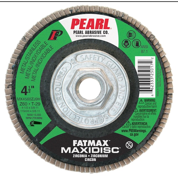 Pearl Fatmax Zirconia Maxidisc 4-1/2 x 5/8-11 Z60 T-29 - MAX4560ZJ9H

Zirconia Maxidisc Fatmax de Pearl 4-1/2 x 5/8-11 Z60 T-29 - MAX4560ZJ9H