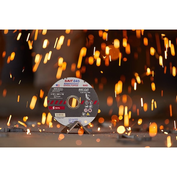 United Abrasives/Sait United Abrasives - Sait 23101 Rueda de centro deprimido T1 4-1/2" x .045" x 7/8" 60 Granos de Óxido de Aluminio - 23101