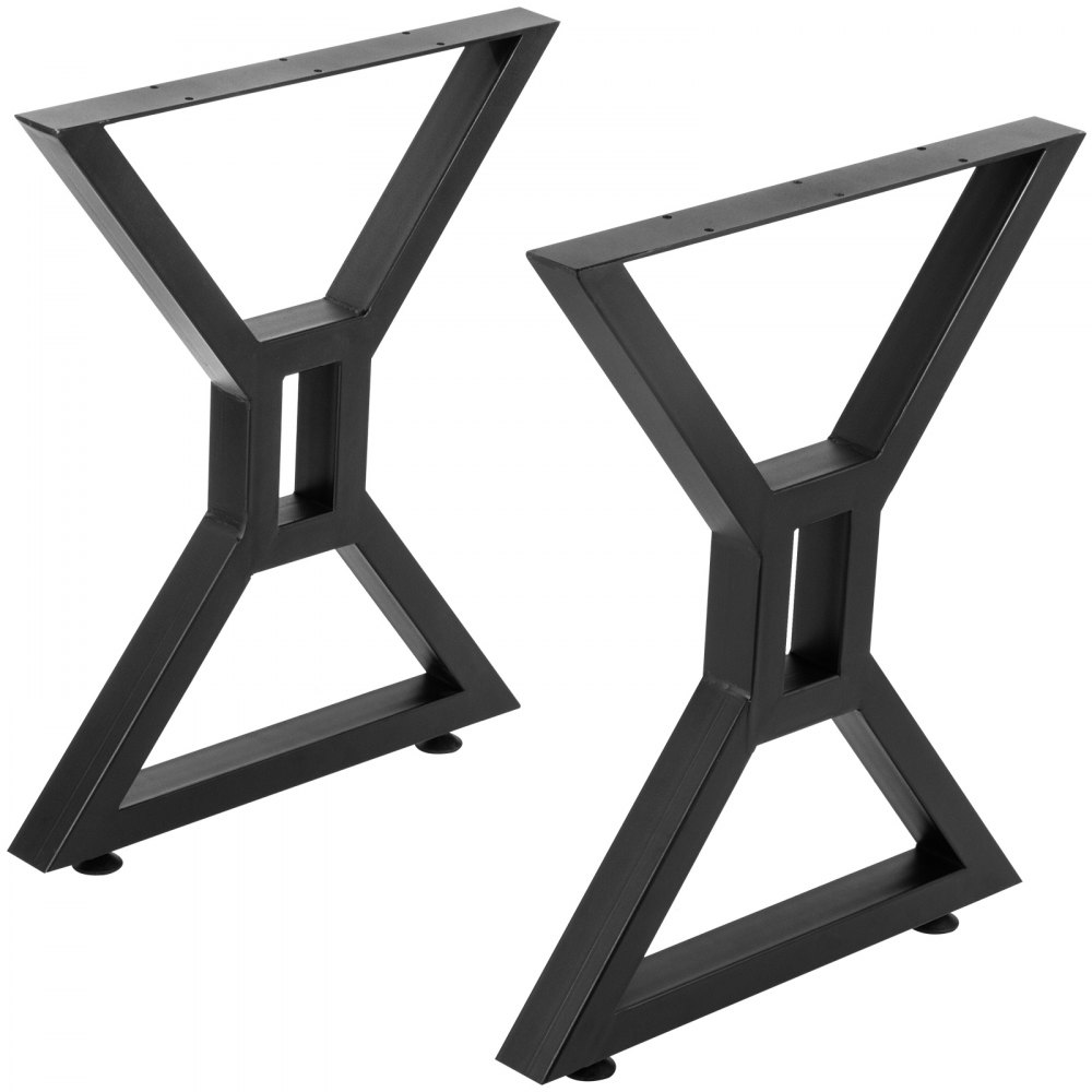 VEVOR Dining Table Legs 28 inch, Metal Table Legs 2PCs, Hollow X-Shaped Legs 440 Lbs Load Capacity DIY Coffee Table Legs Black Anti-Rust Iron Office Table Legs with Baking Varnish for Dining Table - TZZTSLX28YCHS0001V0