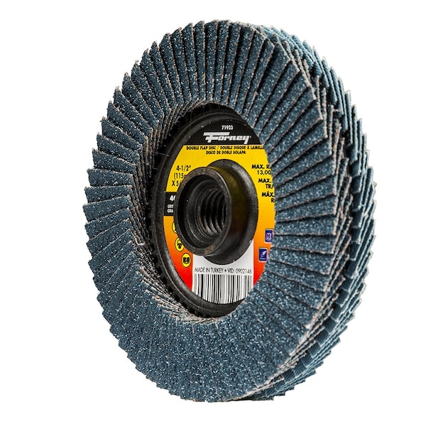 Disco de aletas de doble cara Forney, granos 40/80, 4-1/2 in - 71923