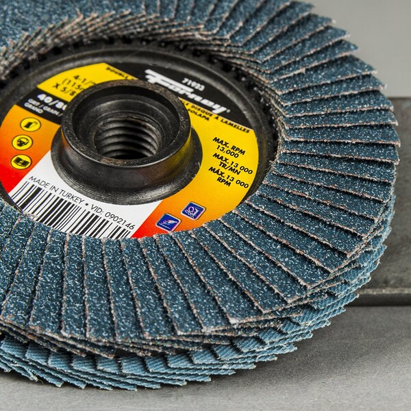 Disco de aletas de doble cara Forney, granos 40/80, 4-1/2 in - 71923