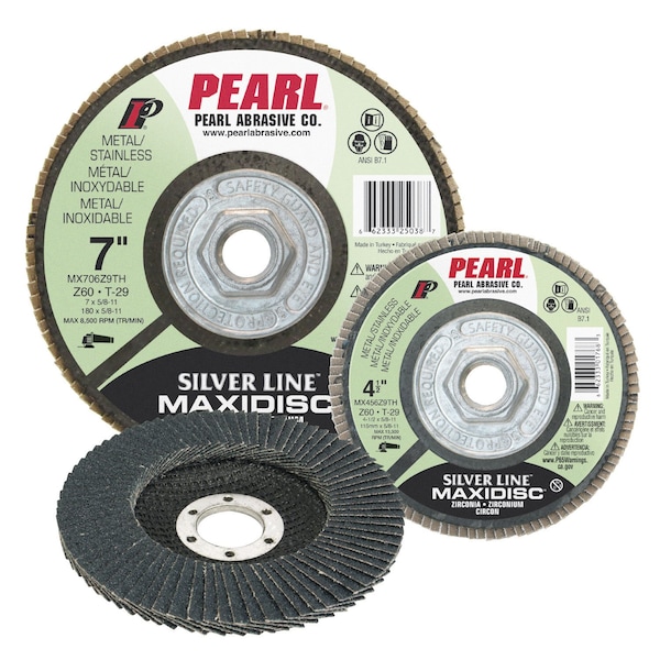 Disco de aletas Pearl Silver Line Zirconia Maxidisc 41/2X7/8 Z60 T-29 - MX456Z9T