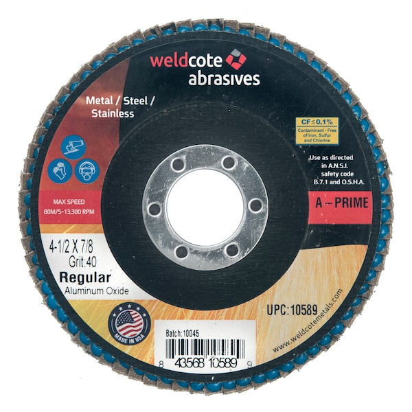 Weldcote Disco de Aletas 4-1/2 X 7/8 A-Prime Reg 40G - 10589