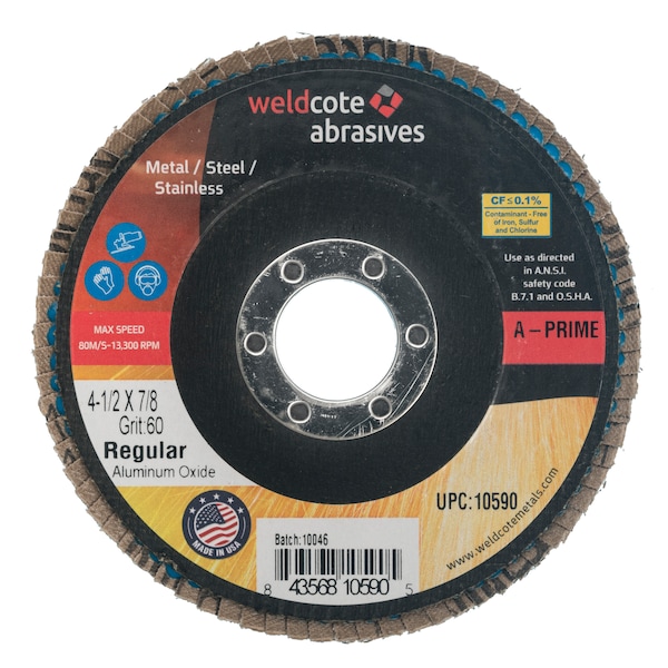 Weldcote Disco de láminas 4-1/2 X 7/8 A-Prime Reg 60G - 10590