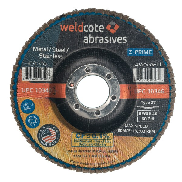 Disco de láminas Weldcote 4-1/2 X 7/8 T27 Z-Prime Reg 60G - 10340