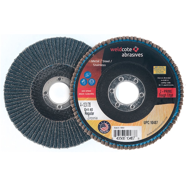 Disco de láminas Weldcote 4-1/2 X 7/8 Z-Prime Tough Edge 60G - 10483