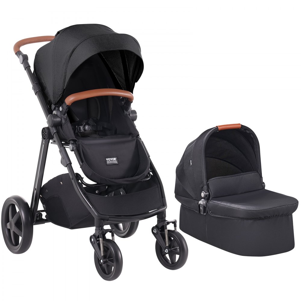 VEVOR Stroller Travel System With Bassinet Playard Baby Combo Set 2-in-1 Black - YETCLXXTZYYLSTNPXV0