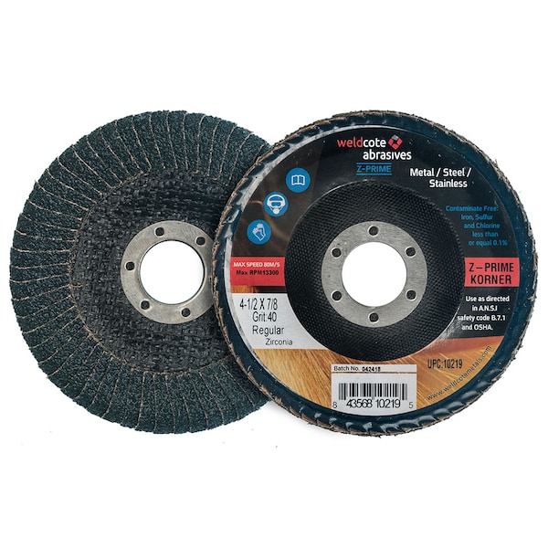 Disco de solapa Weldcote 7 X 5/8-11 36G Z-Prime Korner Discos de Solapa - 10257.