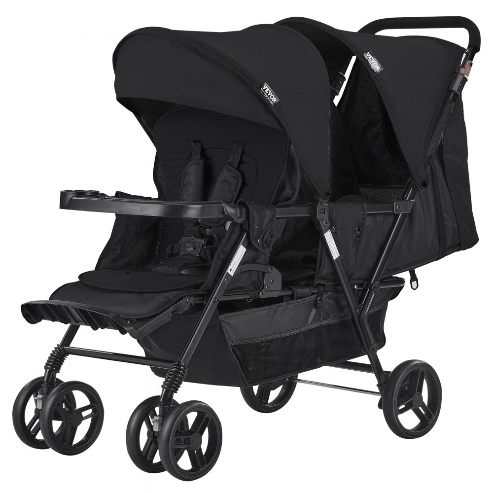VEVOR Double Stroller Foldable Lightweight Twin Tandem Stroller Black - SRYETCQH2RKHQHK0EV0