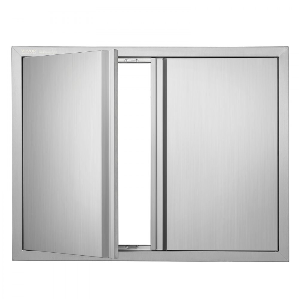 VEVOR BBQ Access Door, 31W x 24H Inch Double Outdoor Kitchen Door, Stainless Steel Flush Mount Door, Wall Vertical Door with Recessed Handles , for BBQ Island, Grilling Station, Outside Cabinet - SMABSCJMYS31WSG92V0