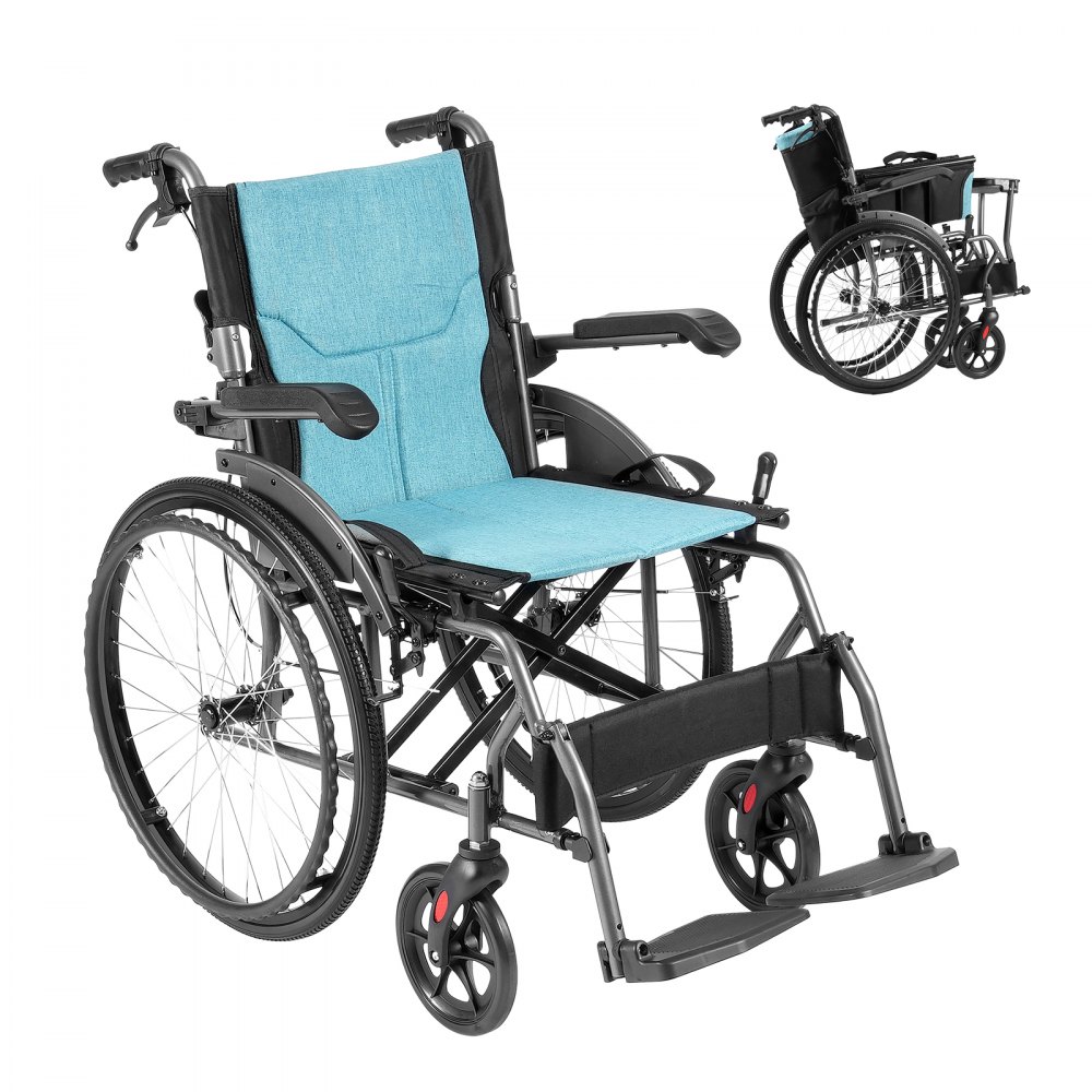 VEVOR Wheelchair Aluminum Alloy Ultra-Lightweight 18-In Wide Seat 250lbs - SDZZLYLHJ18I5WBUJV0