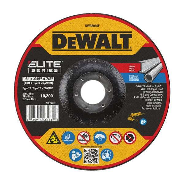 Rueda abrasiva Dewalt, 12,250 RPM - DWA8958F