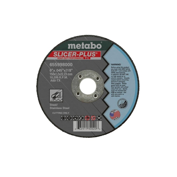 Rueda de corte Metabo 5" x .045" x 7/8" - A60TX Slicer Plus - 655357000