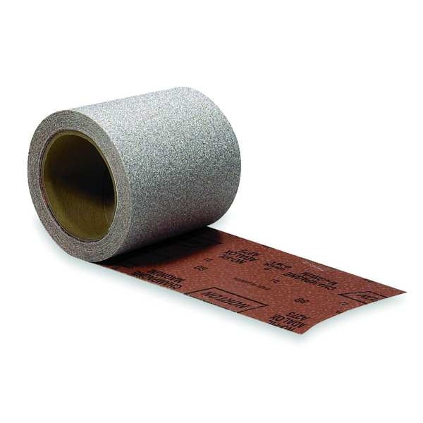Rollo de PSA abrasivo Norton, 4-1/2" de ancho por 30 ft de largo, 120G, color tan - 66261131695.