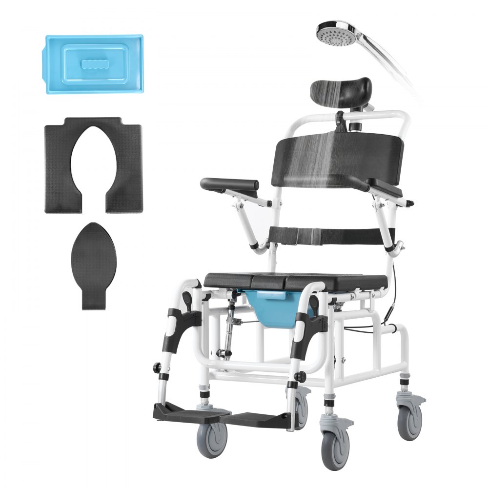 VEVOR Shower Wheelchair 17.5in Al Alloy Bathroom Wheelchair for Disabled Adult - LYLYLHJ175IN6UTVJV0