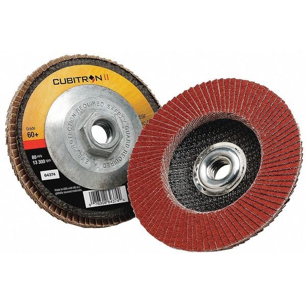 Disco de aletas Cubitron de 3M, Tipo 27, 4-1/2" de diámetro, 60 Grit - 7100104926